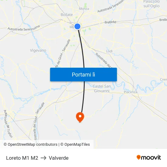 Loreto M1 M2 to Valverde map