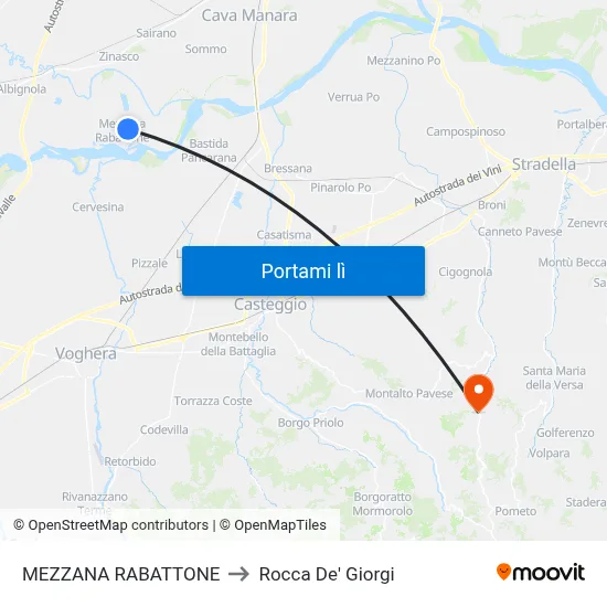 MEZZANA RABATTONE to Rocca De' Giorgi map