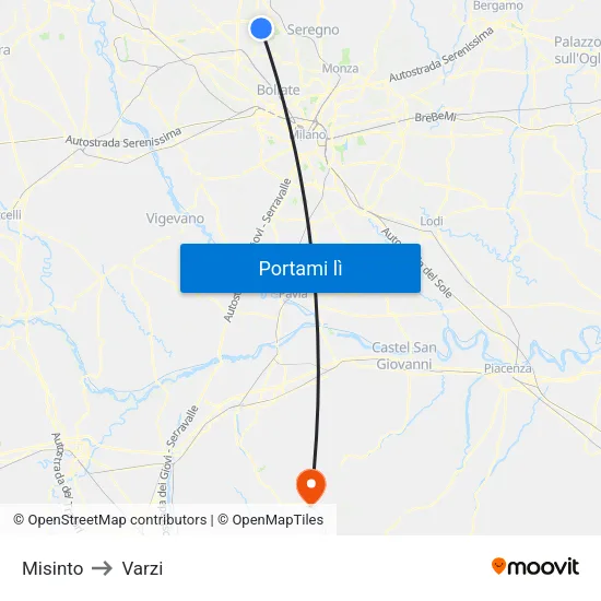 Misinto to Varzi map