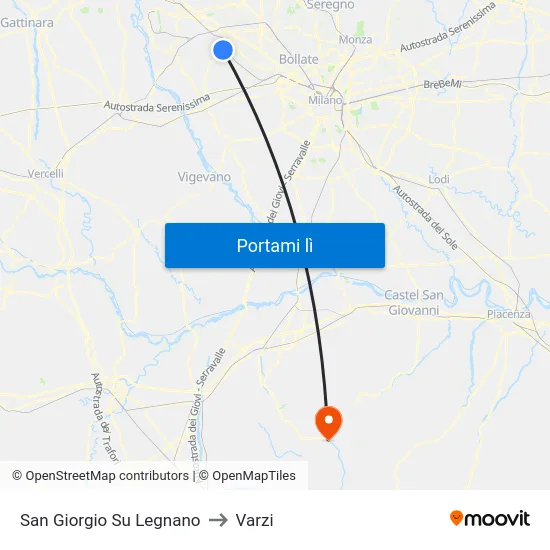 San Giorgio Su Legnano to Varzi map