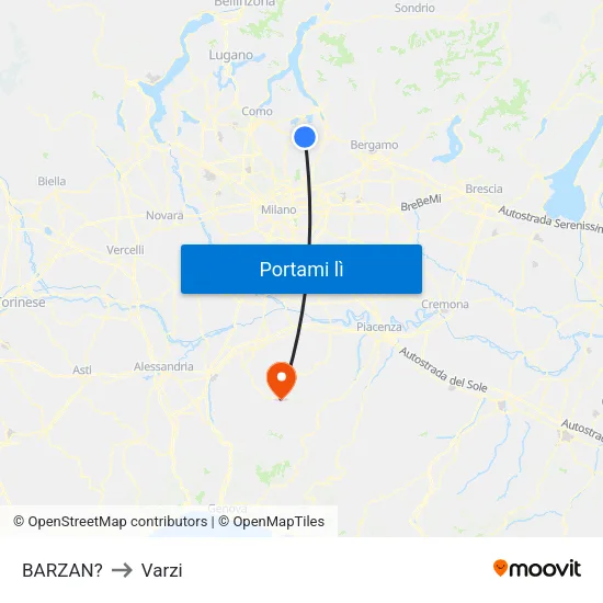 BARZAN? to Varzi map