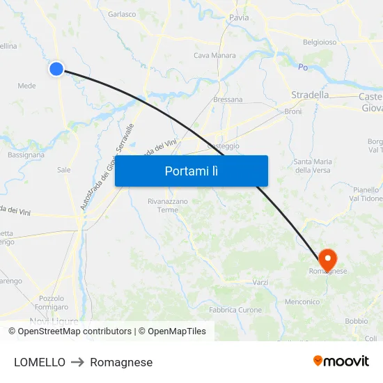 LOMELLO to Romagnese map