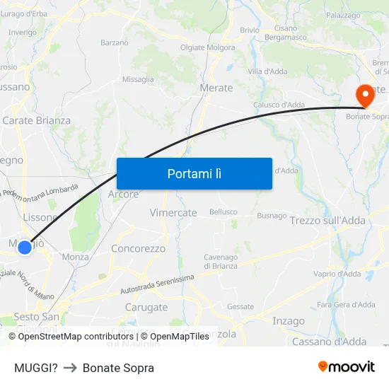 MUGGI? to Bonate Sopra map