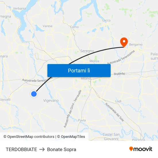 TERDOBBIATE to Bonate Sopra map