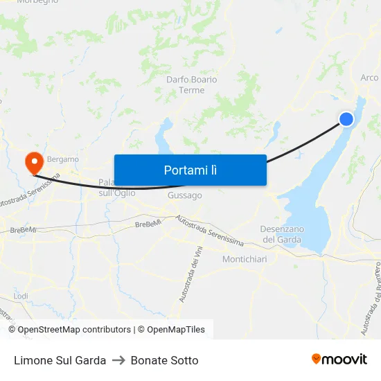Limone Sul Garda to Bonate Sotto map