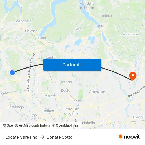 Locate Varesino to Bonate Sotto map
