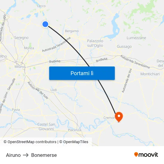 Airuno to Bonemerse map