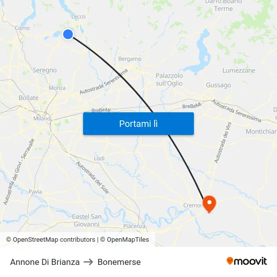 Annone Di Brianza to Bonemerse map