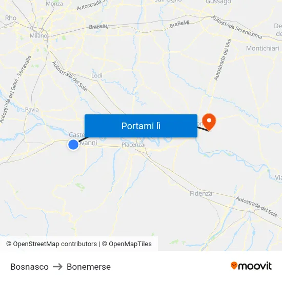 Bosnasco to Bonemerse map