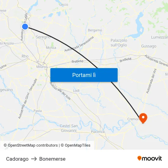 Cadorago to Bonemerse map