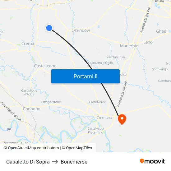 Casaletto Di Sopra to Bonemerse map