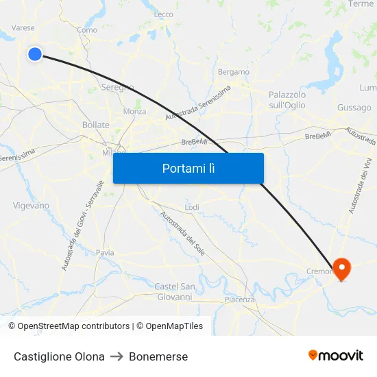 Castiglione Olona to Bonemerse map