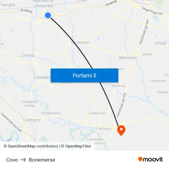 Covo to Bonemerse map
