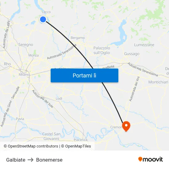 Galbiate to Bonemerse map