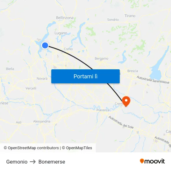 Gemonio to Bonemerse map