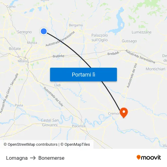 Lomagna to Bonemerse map