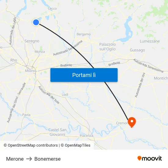 Merone to Bonemerse map