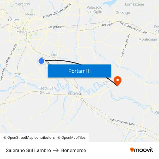 Salerano Sul Lambro to Bonemerse map