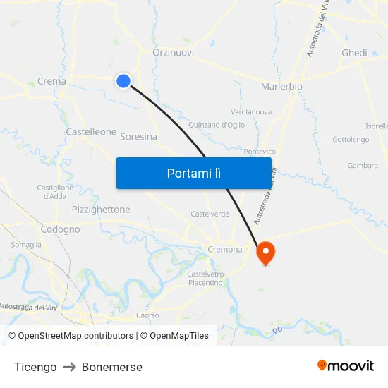 Ticengo to Bonemerse map