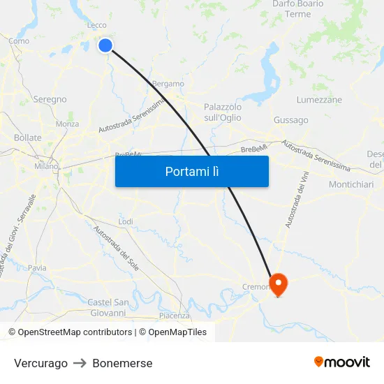 Vercurago to Bonemerse map