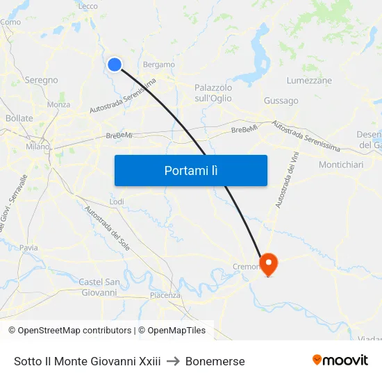 Sotto Il Monte Giovanni Xxiii to Bonemerse map