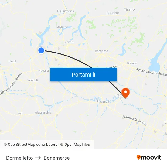 Dormelletto to Bonemerse map
