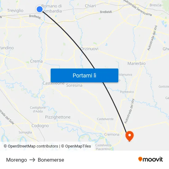 Morengo to Bonemerse map