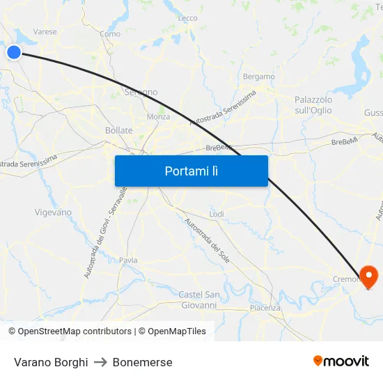 Varano Borghi to Bonemerse map
