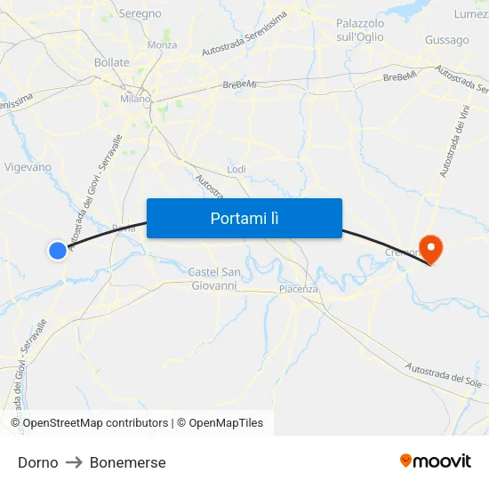 Dorno to Bonemerse map