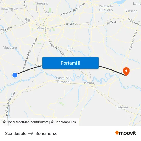 Scaldasole to Bonemerse map
