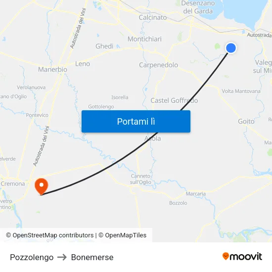 Pozzolengo to Bonemerse map