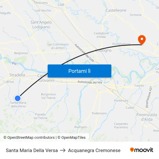Santa Maria Della Versa to Acquanegra Cremonese map