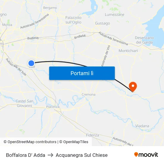 Boffalora D' Adda to Acquanegra Sul Chiese map