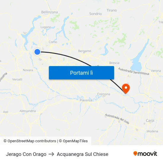 Jerago Con Orago to Acquanegra Sul Chiese map