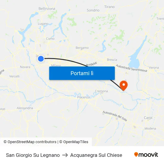 San Giorgio Su Legnano to Acquanegra Sul Chiese map
