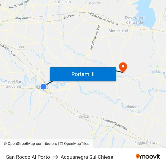 San Rocco Al Porto to Acquanegra Sul Chiese map