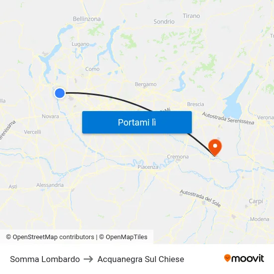 Somma Lombardo to Acquanegra Sul Chiese map