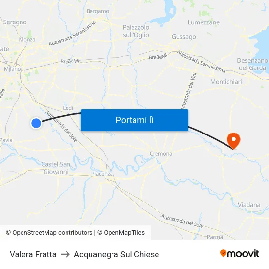 Valera Fratta to Acquanegra Sul Chiese map