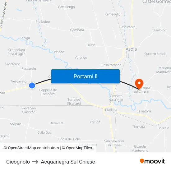 Cicognolo to Acquanegra Sul Chiese map