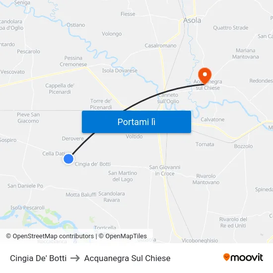 Cingia De' Botti to Acquanegra Sul Chiese map