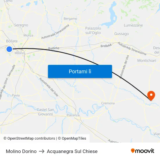 Molino Dorino to Acquanegra Sul Chiese map
