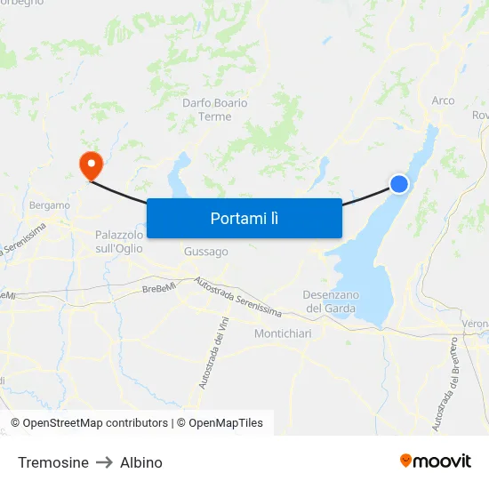 Tremosine to Albino map