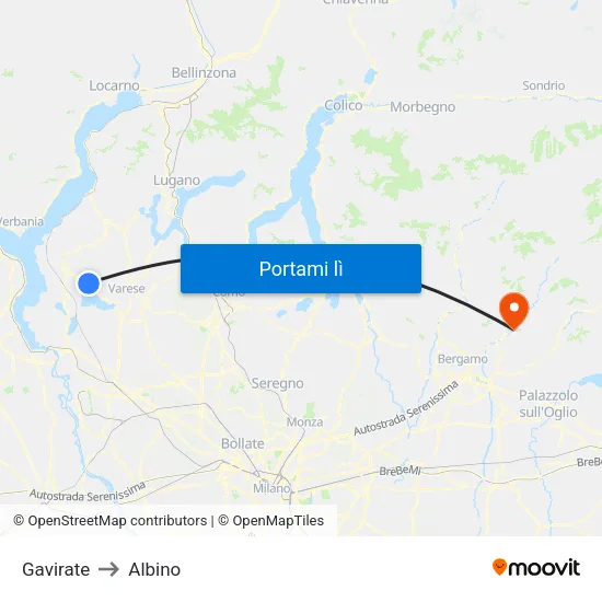 Gavirate to Albino map
