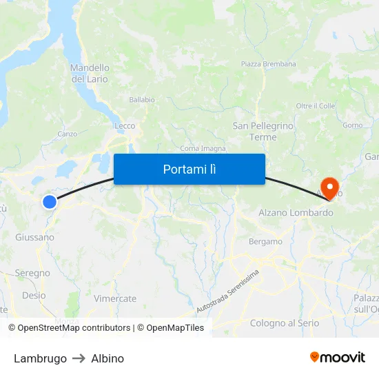 Lambrugo to Albino map