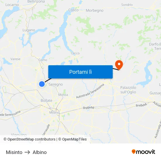 Misinto to Albino map