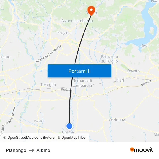 Pianengo to Albino map
