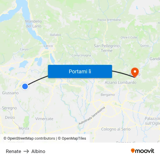 Renate to Albino map