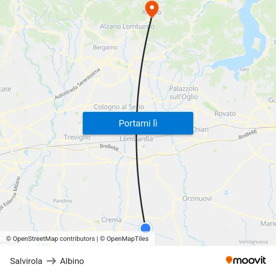 Salvirola to Albino map