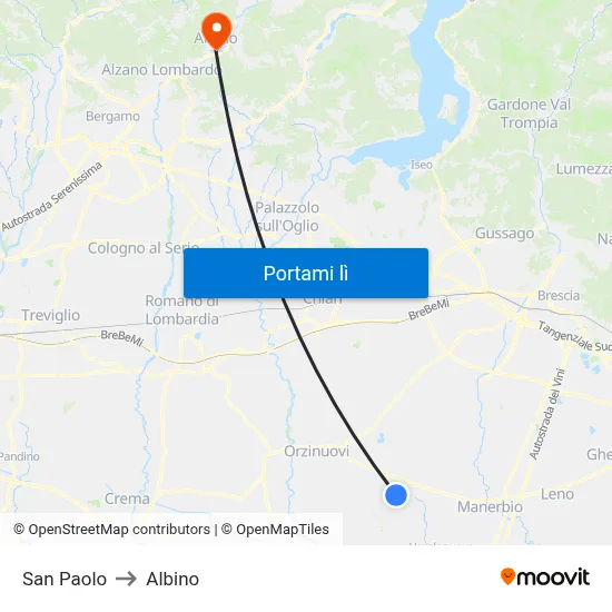 San Paolo to Albino map