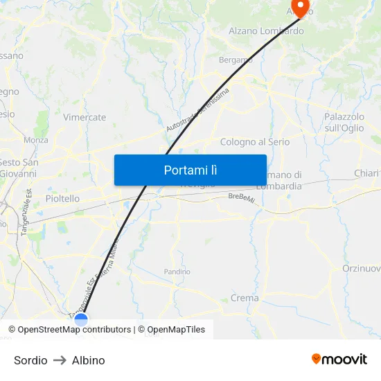 Sordio to Albino map